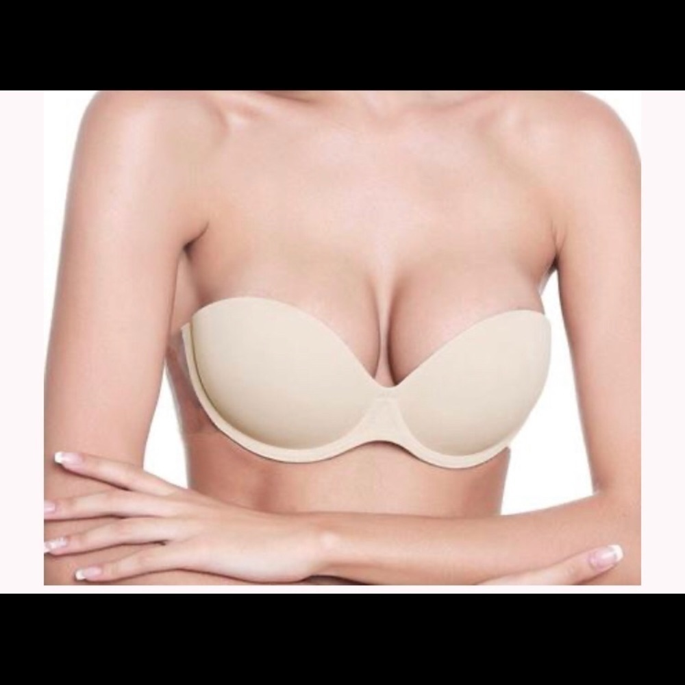 NWT IRIS Eves temptation beige iris wing shaped backless push up bra sz 32D